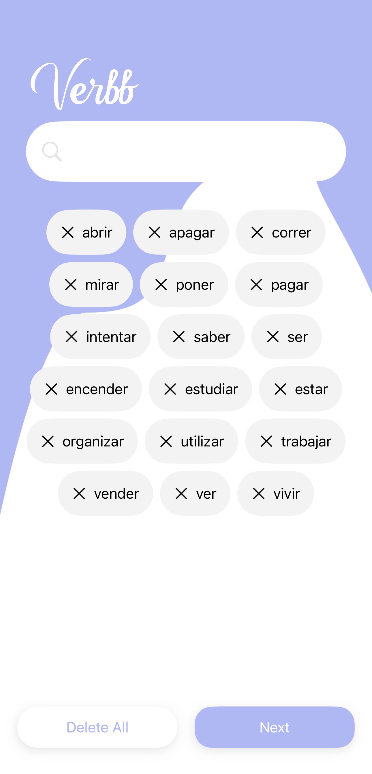 Verbb app screen 1