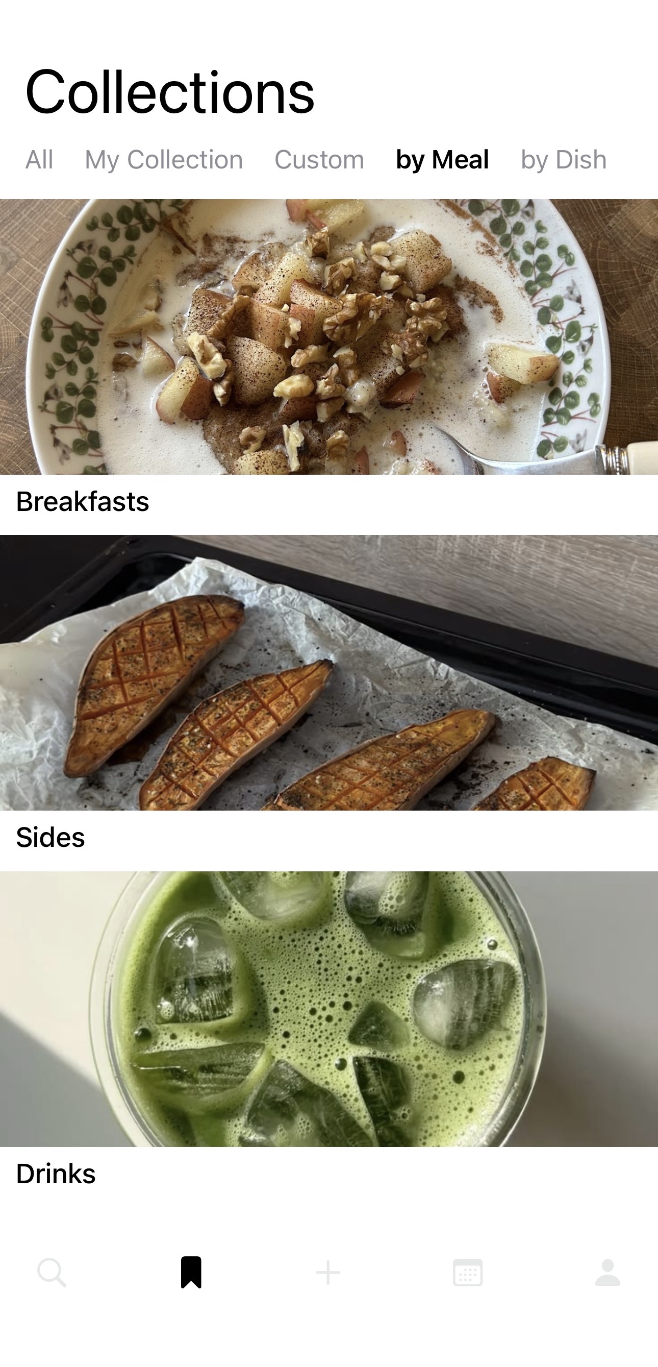 Foodilicous collections screen