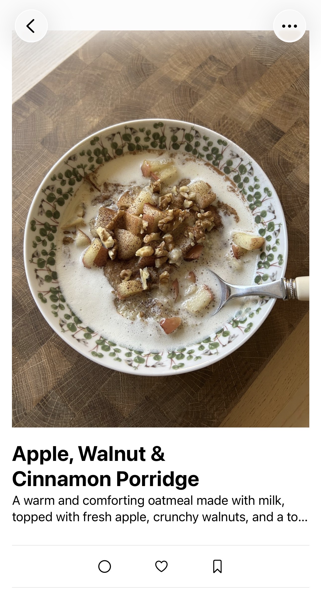 Foodilicous porridge screen